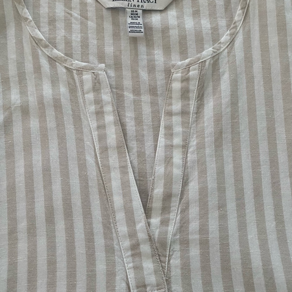 Ellen Tracy Linen Tunic Top - Picture 3 of 4